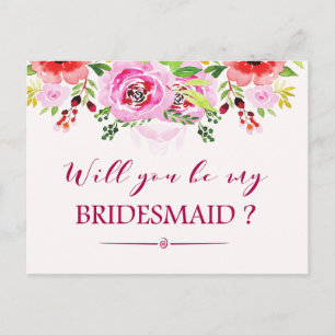 Blumen wirst du meine Brautjungfer Karte