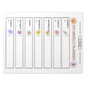 Blumen-Wochenplanerseite Notizblock (Vorderseite)