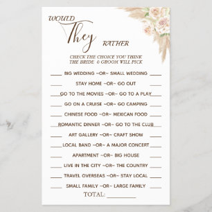 Blumen-Würden-Sie-Eher-Duschspielkarte Flyer