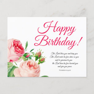 Blumen Zahlen 6:24-26 Geburtstagspostkarte Postkarte