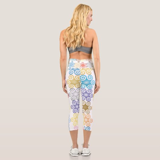 Blumen | Zazzle_Growshop. Capri Leggings (Rückseite)