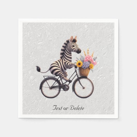 Blumen-Zebra-Fahrrad-Servietten Serviette (Vorderseite)