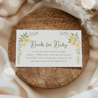 Blumen-Zitronen-Zitrus-Baby-Shower-Bücher für Baby Begleitkarte