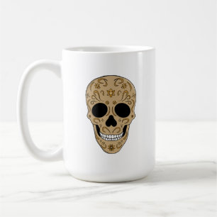 Blumen-Zuckerschädel Dia de los Muertos Kaffeetasse