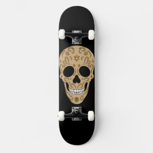 Blumen-Zuckerschädel Dia de los Muertos Skateboard