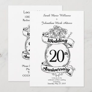 Blumen zum 20. Hochzeitstag Einladung