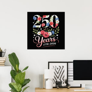 Blumen zum 250. Jubiläum 1776 2026 Poster