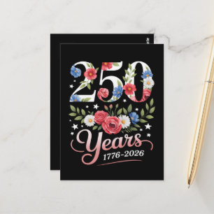 Blumen zum 250. Jubiläum 1776 2026 Postkarte