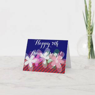 Blumen zum 7. Hochzeitstag Karte