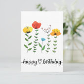 Blumen zum Geburtstag Happy Birthday (Stehend Vorderseite)