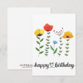 Blumen zum Geburtstag Happy Birthday (Vorne/Hinten)