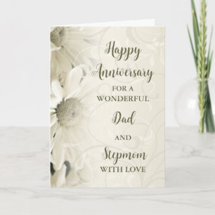 Blumen zum Hochzeitstag für Papa und Stiefmutter Karte