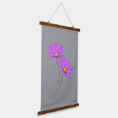 Blumen Zwei Lila Cosmos Wandteppich Mit Holzrahmen (Gewinkelt)