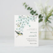 Blumen-Zweig-Vogel-Frühlingshochzeit Einladung (Stehend Vorderseite)