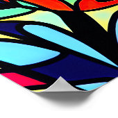 BlumenAbstrakte neurografische Linie Zeichnend Poster (Ecke)