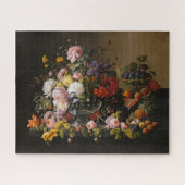 Blumenabundanz: Severin Roesen Stillleben Puzzle (Horizontal)