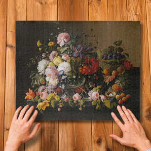 Blumenabundanz: Severin Roesen Stillleben Puzzle