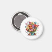 Blumenabzeichen Blumen, Magnet-Geschenk, für jeden Magnet (Vorderseite/Rückseite)