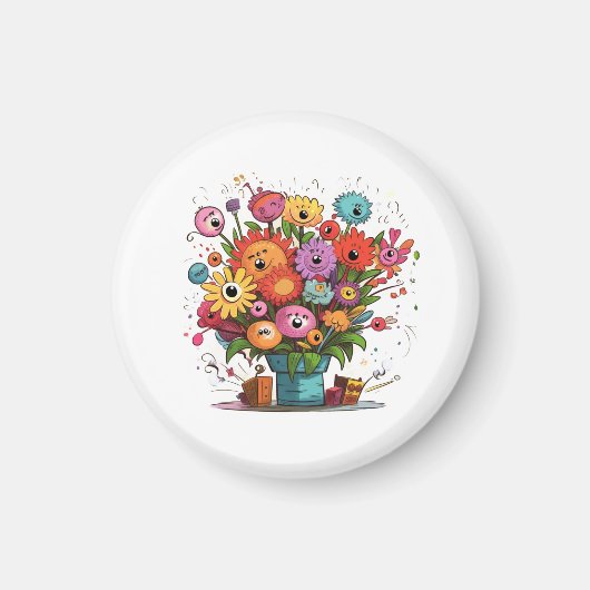 Blumenabzeichen Blumen, Magnet-Geschenk, für jeden Magnet (Vorne)