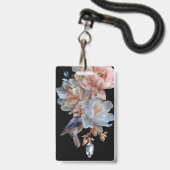 Blumenabzeichen mit Kolibri Ausweis (Vorderseite mit Lanyard)