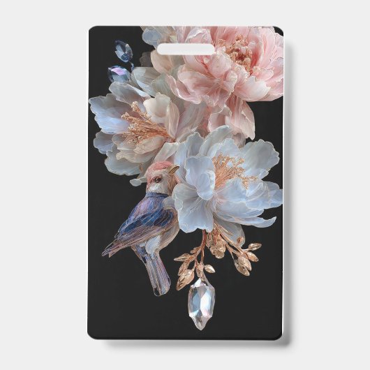 Blumenabzeichen mit Kolibri Ausweis (Vorderseite)