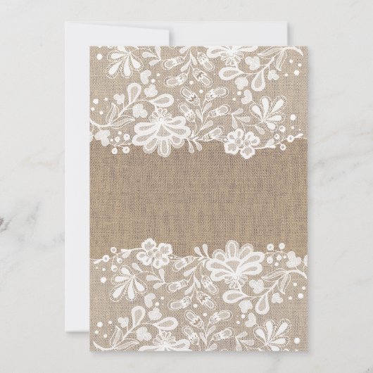 Blumenace und Burlap Elegantes Brautparty Einladung (Rückseite)