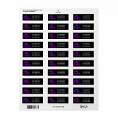 Blumenadressen-Labels für Schwarze und Lila Hibisk (Vorne)