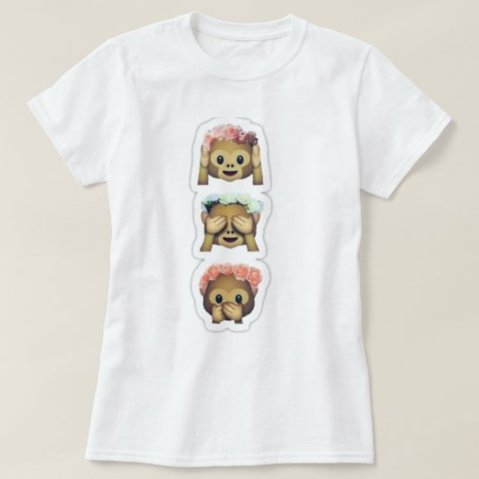 Blumenaffe Emojis T-Shirt (Design vorne)