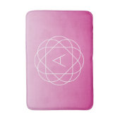 Blumenähnliches geometrisches Monogramm | Rosa sch Badematte (Vorderseite Vertikal)