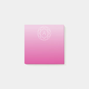 Blumenähnliches geometrisches Monogramm Rosa sch Post-it Klebezettel