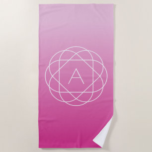 Blumenähnliches geometrisches Monogramm   Rosa sch Strandtuch