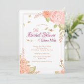 Blumenakzente Einladung zur Brautdusche (Stehend Vorderseite)
