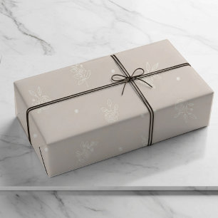 Blumenakzente, perlweiße Geschenkpapier