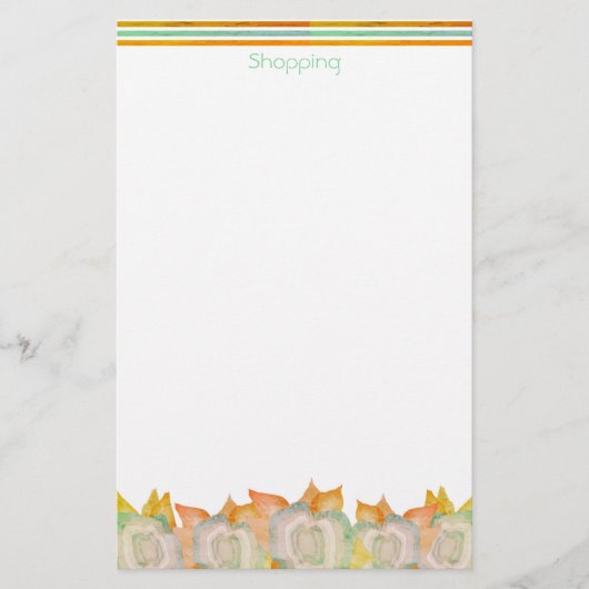 Blumenakzentuiertes Design Briefpapier (Vorderseite)