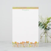 Blumenakzentuiertes Design Briefpapier (Stehend Vorderseite)