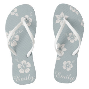 BlumenAloha Hawaii-Blau dreht die einfachen Badesandalen
