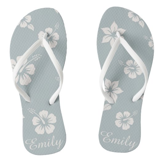 BlumenAloha Hawaii-Blau dreht die einfachen Badesandalen (Fußbett)