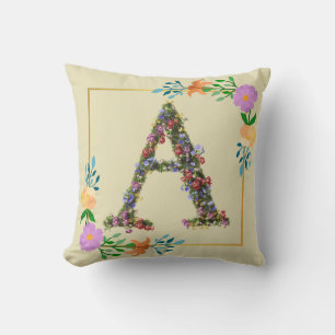Blumenalphabet Buchstabe A Kissen