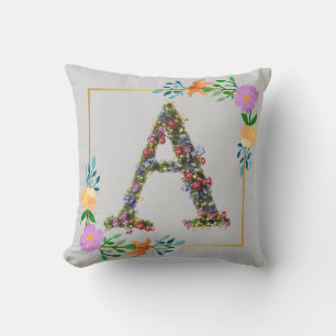 Blumenalphabet Buchstabe A Kissen