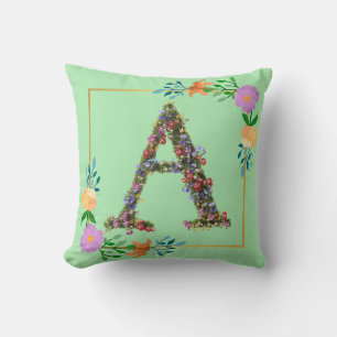 Blumenalphabet Buchstabe A Kissen