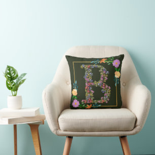 Blumenalphabet Buchstabe B Kissen