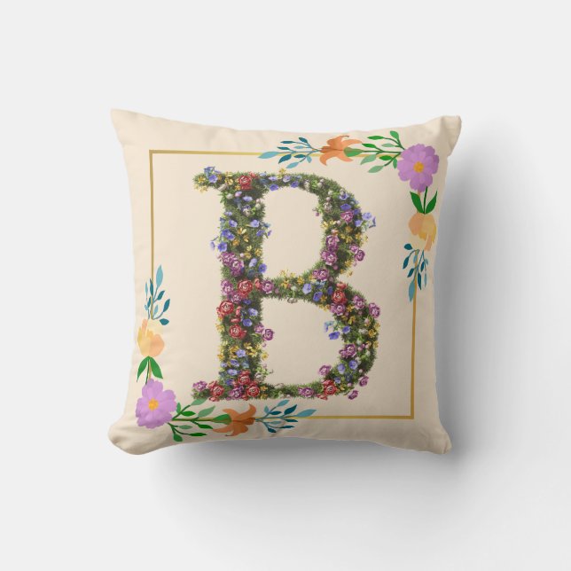 Blumenalphabet Buchstabe B Kissen (Vorderseite)