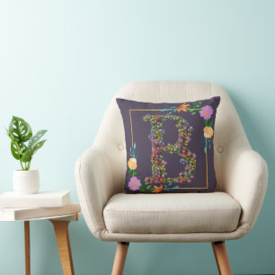 Blumenalphabet Buchstabe B Kissen
