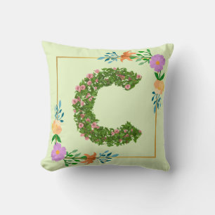 Blumenalphabet Buchstabe C Kissen