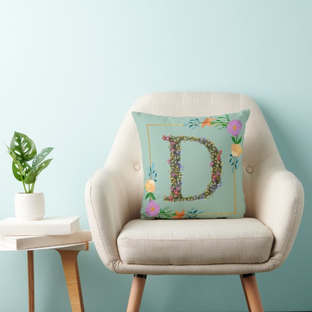 Blumenalphabet Buchstabe D Kissen (Stuhl )