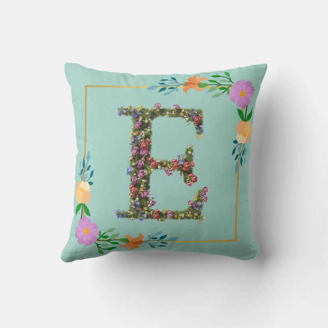 Blumenalphabet Buchstabe E Kissen (Rückseite)