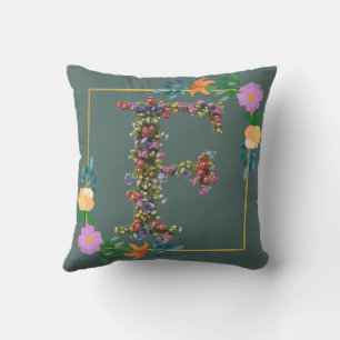Blumenalphabet Buchstabe F Kissen