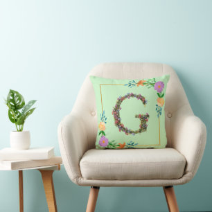 Blumenalphabet Buchstabe G Kissen