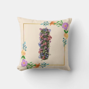 Blumenalphabet Buchstabe I Kissen