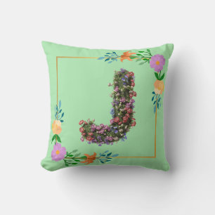 Blumenalphabet Buchstabe J Kissen